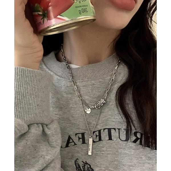 ネックレス 二連チェーンデザインネックレス/ユニセックス(T3) レディース メンズ
