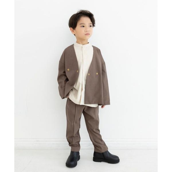 フォーマル 発表会 卒園式 入学式 「スーツセット+シャツ3点セット」ノーカラージャケットセットアッ...