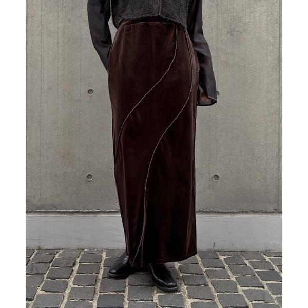 スカート 「＆g'aime」ベロアメロータイトスカート　Velour Merrow Tight Sk...