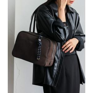 ボストンバッグ スエードタッチスクエアボストン（チャーム付き） レディース