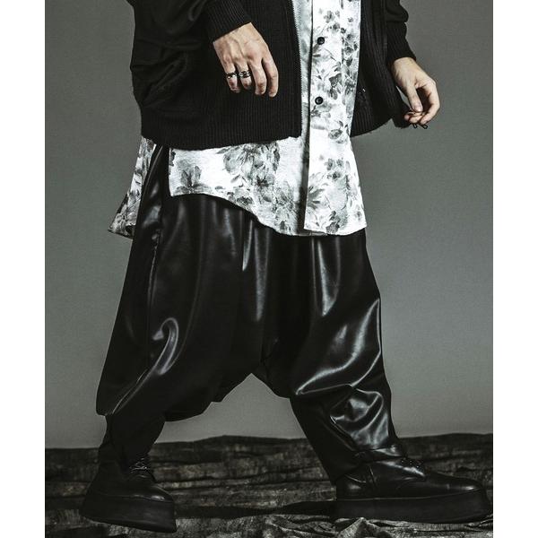 スラックス 「NO ID.」Synthetic Leather Sarouel Trousers /...