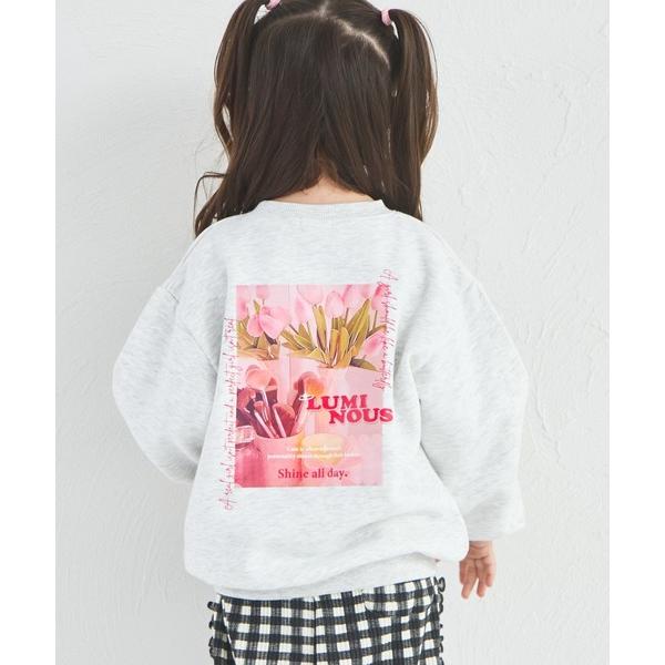 トレーナー  「ぬくふわ」裏起毛 ガールズ バック フォトプリント ゆるスウェット キッズ 子供服 ...