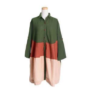 ブラウス シャツ ティアード長袖ロングシャツ レディース メンズ