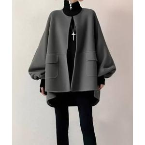 ジャケット ノーカラージャケット ボリュームスリーブノーカラージャケット レディース