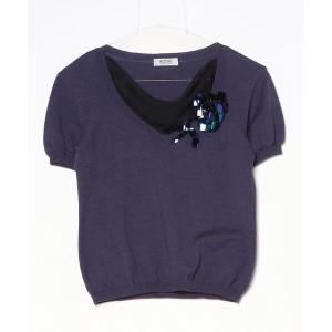 「MOSCHINO CHEAP AND CHIC」 半袖ニット - パープル レディース