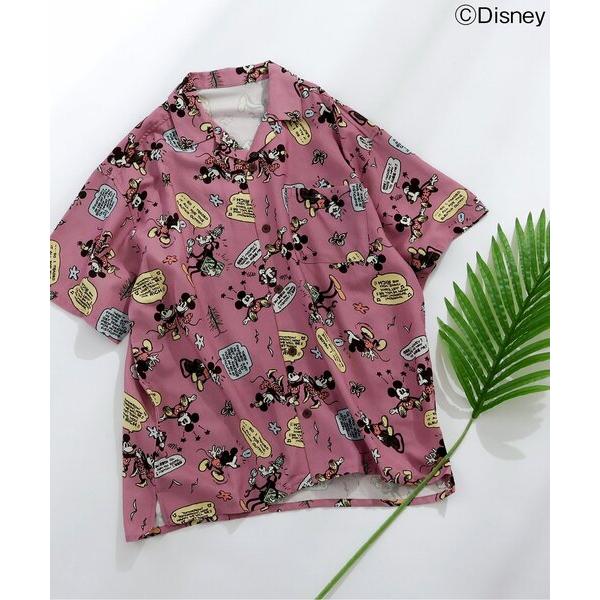 「Disney」 半袖シャツ MEDIUM ピンク メンズ