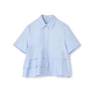 ツルバイマリコオイカワ　ina 36 blue トップス　ブラウス TSURU by Mariko Oikawa（ツルバイマリコオイカワ） 7分袖ブラウス