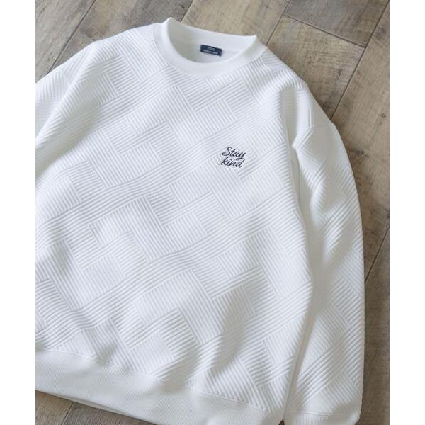 トレーナー スウェット 刺繍ジャカードロングスリーブカットソー メンズ