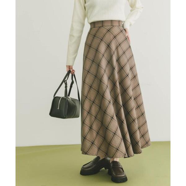 スカート チェックフレアスカート