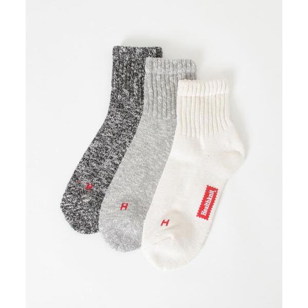 靴下 Healthknit　スラブMix ミドルソックス 3P メンズ