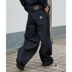 ジーンズ Perushu × MLB コラボリジットデニムパンツ メンズ レディース