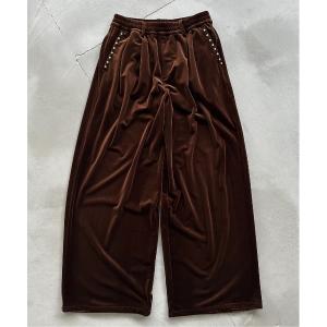 パンツ ベロアスタッズワイドパンツ メンズ レディース