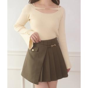 スカート gold button pleats mini skirt / ゴールドボタンプリーツミニスカート