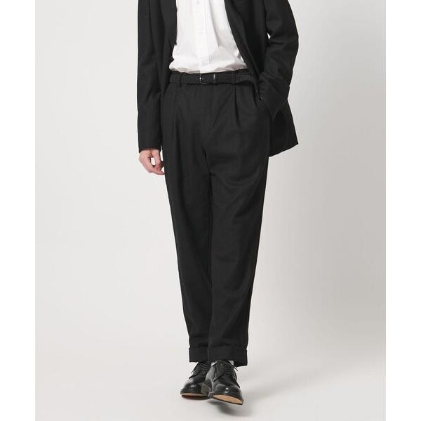 スラックス 「District」ウールギャバジン ウォッシュド ワイド 1プリーツパンツ メンズ