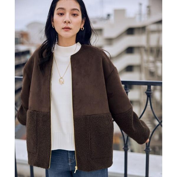 ブルゾン アウター スエードボアコンビブルゾン レディース
