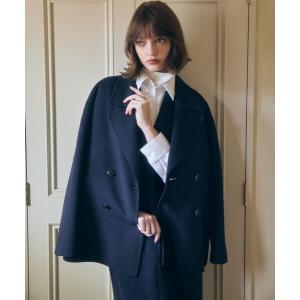 コート アウター ダブルブレストリバー コート レディース