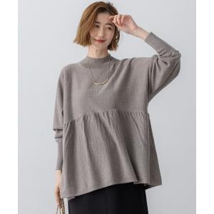 ニット セーター 「洗える」ウールギャザー ドルマンスリーブ ニット レディース