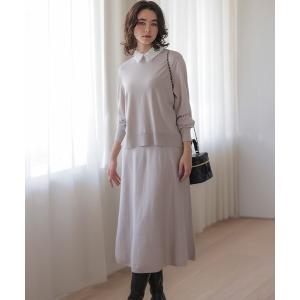 セットアップ 襟付きニットアップ レディース