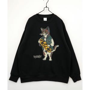 トレーナー スウェット 「GROOVY STORE」アメカジスウェットクルーワイドシルエット裏起毛 メンズ レディース