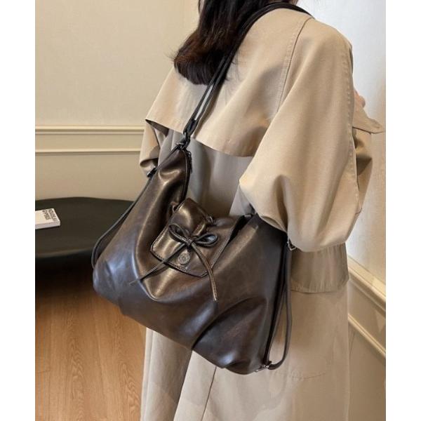 ショルダーバッグ バッグ 2WAYリボンショルダーバッグ/リュック/A4サイズ収納可 レディース