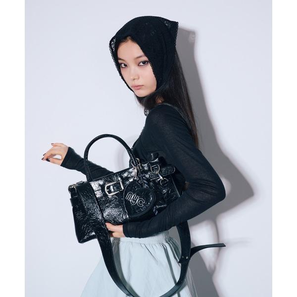 ショルダーバッグ バッグ フェイクレザーベルトデザインバッグ レディース