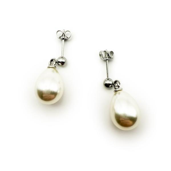 ピアス KISHOKACHI 希少価値 ティアパールドロップキャッチステンレスピアス レディース