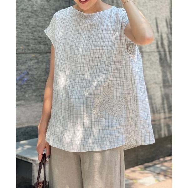 「BEARDSLEY」 半袖ブラウス FREE ベージュ レディース