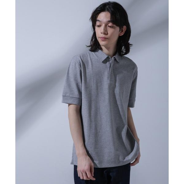 「NANO universe」 半袖ポロシャツ L トップグレー メンズ