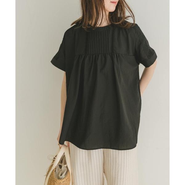 「ITEMS URBANRESEARCH」 半袖ブラウス FREE ブラック レディース