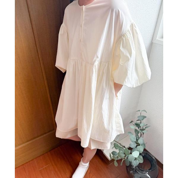 「URBAN RESEARCH DOORS」 7分袖チュニック MEDIUM オフホワイト レディー...