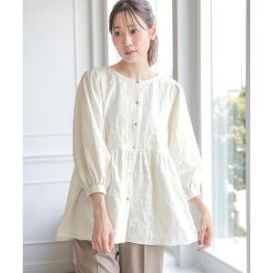 「GLOBAL WORK」 7分袖ブラウス FREE アイボリー レディース