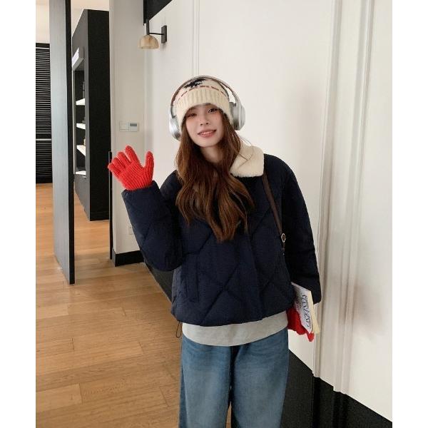 ダウンコート ダウンジャケット 衿ボア トグルボタン キルティング エコダウンジャケット レディース