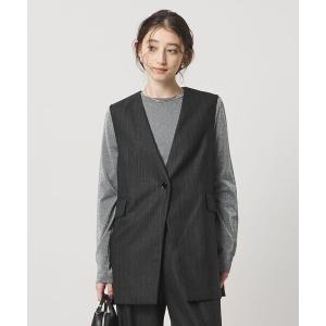 ジャケット テーラードジャケット Vネック ノーカラー テーラード ベスト レディース