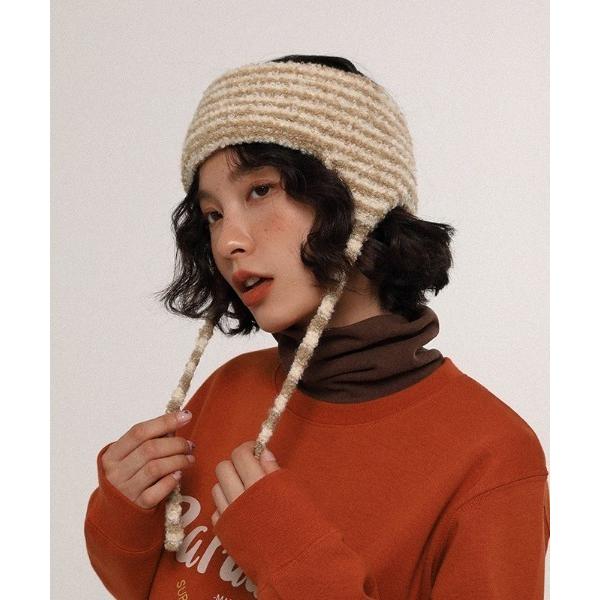 ヘアバンド パイルボーダーヘアバンド