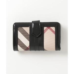 「BURBERRY」 チェック柄財布 - ブラック レディース