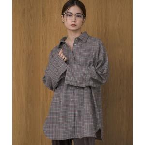 ブラウス シャツ オーバーサイズチェックシャツ レディース
