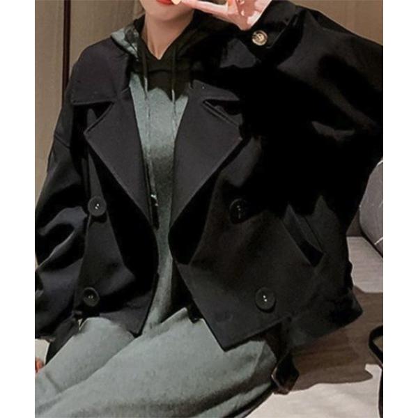 ブルゾン アウター YUGA　ショート丈ルーズシルエットジャケット レディース