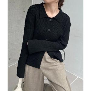 カーディガン ビアードカラーニット レディース