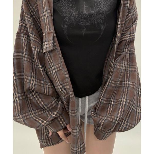 ブラウス シャツ ユニセックスＹ2Ｋスタイルビッグシルエットチェックシャツ レディース メンズ