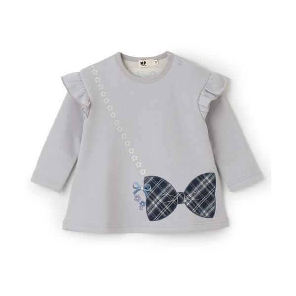 チュニック ポシェット風アップリケ ラメ裏毛チュニック キッズ 子供服