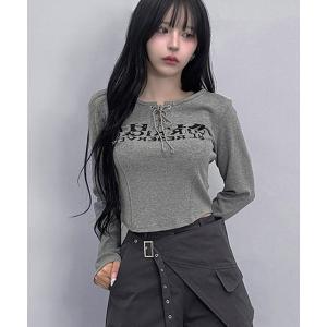 LADY LIKE（レディライク） tシャツ 胸リボンデコルテ空きシアー