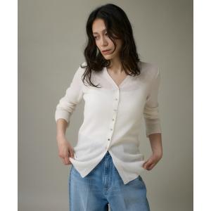 ニット セーター Vネックリブニットカーディガン「Melty air wool」 レディース