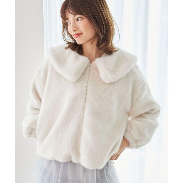 ブルゾン アウター ジップデザインファーブルゾン レディース