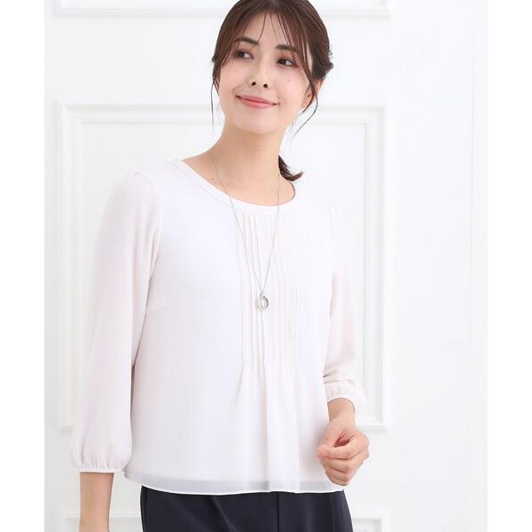 ブラウス シャツ 「お仕事に」ピンタック×スカラレースブラウス レディース