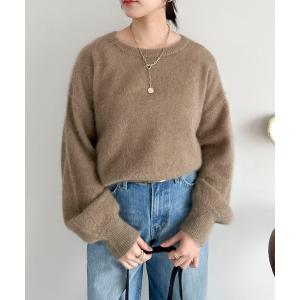 ニット セーター ラクーンミックスクルーネックニット レディース