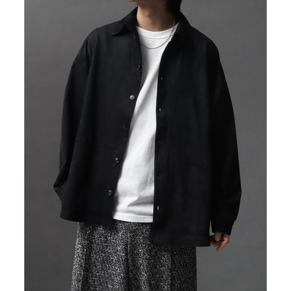 シャツ 「welise/ウェライズ」シンセティックヘビースウェード ベーシックオーバーサイズシャツ ...