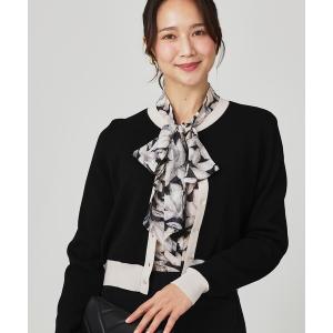 カーディガン 「手洗い可」幾何柄風ジャカードカーディガン レディース