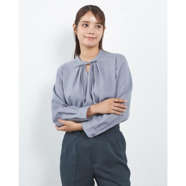 ブラウス シャツ 「長袖」リボン付きブラウス レディース