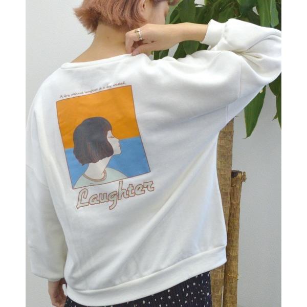 トレーナー スウェット 「spiritoso」裏起毛プルオーバー(ガール イラスト) レディース