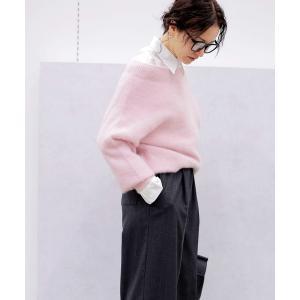 ニット セーター フォックスカシミヤ オフショルダープルオーバー レディース